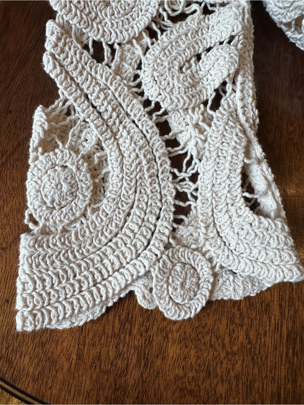 COMMENSE Cream Ecru Crochet Long Sleeve Mini Dress NWT - Picture 5 of 11